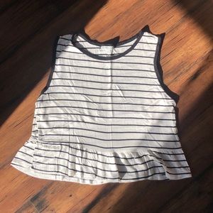 Charlotte Russe striped peplum cropped tank top